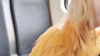 Mega sick! Cute girl sucks cock in the middle of the train