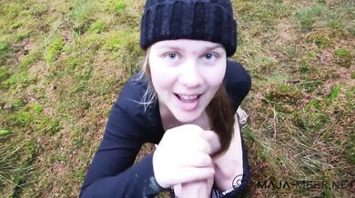 Outdoor sex with cute chubby girl Maja!