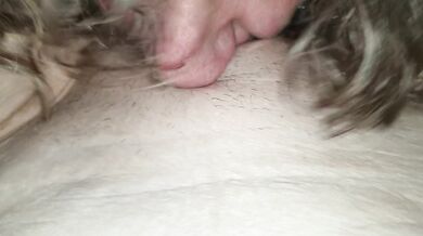 Cheater licks pussy with my fingers in her. Dick cums all in her pussy. Lick again till she cums