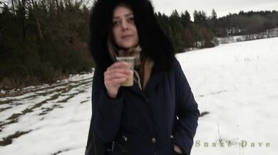 blowjob by snow outdoor