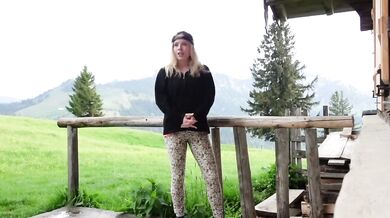 Solo Strip and Pussy Play at Shelter During Mountain Hike! Fingering in public is just great!