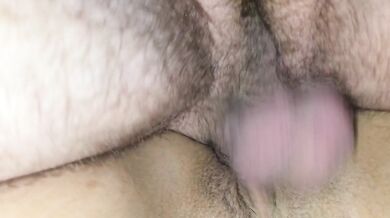 Dutch couple does a fast morning fuck with his balls swinging around and cums inside her