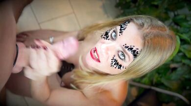 Dutch Cumsut Milf Face covered with 10 shots of Cum