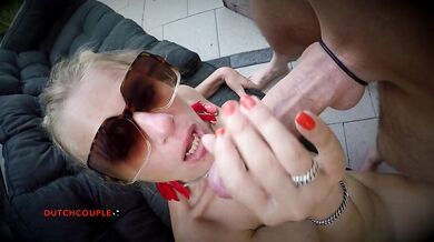 Outdoor cumslut 11 shots hot cum in her mouth