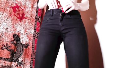 Desperate & topless in my black jeans. Oh no I pissed myself!