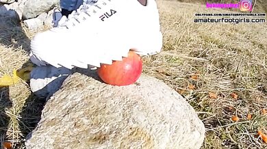 Part2 Fila Destrudor Shoeplay Nylon feet and Crush Trample Trailer Sneaker girl Feet