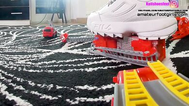 Kati toy car crush sneaker High Heels Ballerinas trampling trample giantess crushing stomping