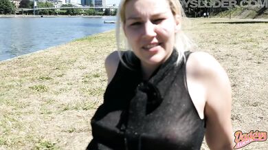 Exhibitionist Milf shows her tits in public and get banged l DADDYS LUDER