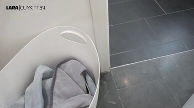 He caught me masturbating | Fucked in bathtub with facial cumshot
