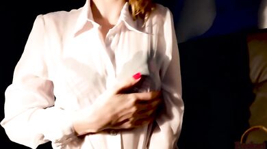 Lust filled Librarian shows you what is under her see thru shirt