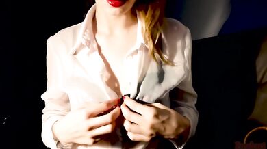 Lust filled Librarian shows you what is under her see thru shirt