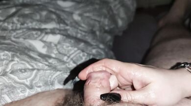 I give his little cock a long nail oil massage with black nails *Trailer*