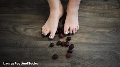 Crush fruit with feet.