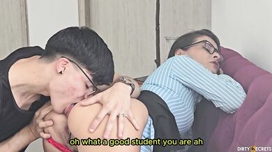 TEACHER MOTIVATES ME TO GET GOOD GRADES BY GIVING ME HER ASSHOLE
