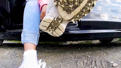 Katis 6 days dirty sweaty socks and Sweaty Shoes Fila sneakers shoeplay lick my dirty sneakers clean