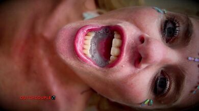 Dutch hot milf facial with cum in eye mouth full of hot cum and swallow