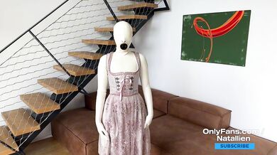 Natallien in latex condom suit / cum in all holes / OnlyFans clip