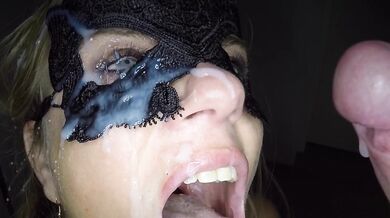 Dutch blonde girl throat fuck and facial