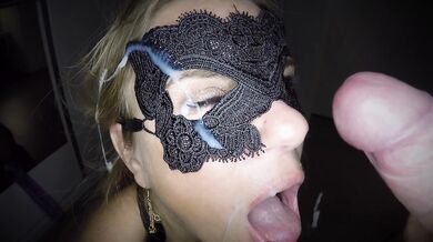 Dutch blonde girl throat fuck and facial