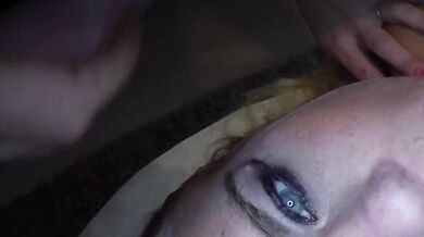 Dutch girl gets an eye facial cum in both eyes