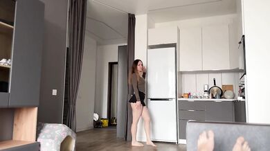Sex with a beautiful girlfriend, blowjob and creampie
