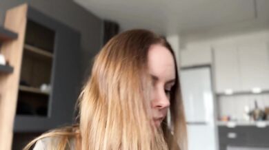 Sex with a beautiful girlfriend, blowjob and creampie
