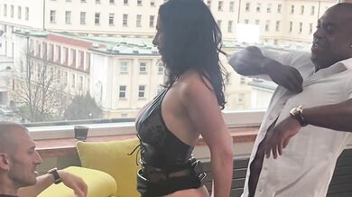 Priscilla Salerno gets ass fucked by a big black cock and Luca Ferrero