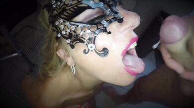 Dutch babe asks for his cum ans she gets it all over her face mouth and her eye