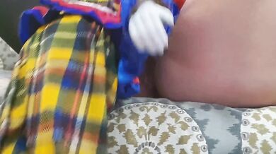 Weird girl fucks a clown doll