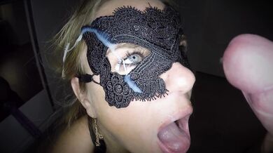 Throat fucking as she fucks herself with a big dildo in her ass and gives her an facial