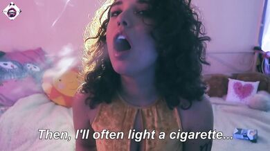 First time smoking in my own house - feeling like a bad girl - striptease