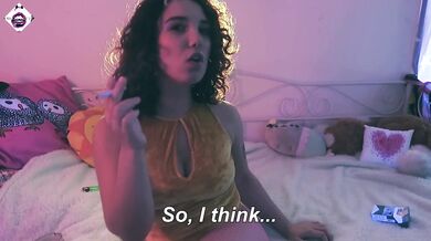 First time smoking in my own house - feeling like a bad girl - striptease