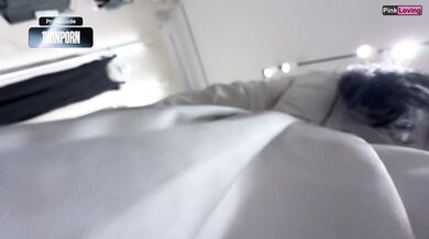 Cutie with anal plug at mall, masturbates in fitting room - pinkloving