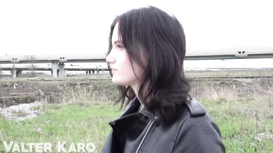 Biker get ride on moto with Queenlin and fuck her ass
