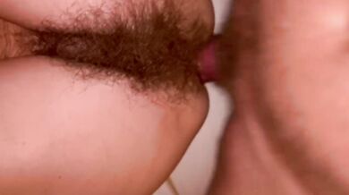 Super hairy MILF do anal and squirt a lot