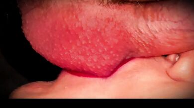 CLOSE UP: licking and sucking balls, cumming in a stranger's mouth