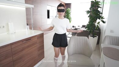 The hot delivery girl lost my pizza, but she has a very tight ass