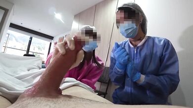 TWO NURSES decided to try out my NEW DICK in practice