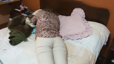 Our maid shows off excited in front of me and asks me to fuck her