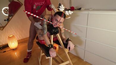 AnaKatana gets a Hardcore Christmas Painal (ROUGH ANAL BDSM IN BONDAGE))
