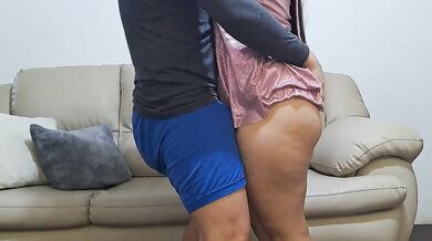 Dancing mother-in-law can't stand the hard cock rubbing against her big ass and it gets very hot.