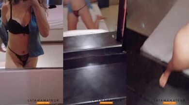 Hot pervert Curly hair teen posing her favorite lingerie to his BF - Latina Blonde