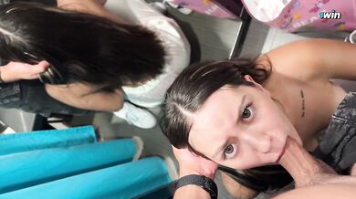 Risky sex - Hard FaceFuck 24yo Beauty in Mass Market Fitting Room - Eye Rolling Oral Creampie