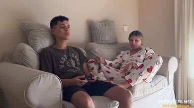 My stepsister won't let me finish a video game until I fuck her first