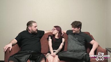 Tiny Redhead Wifey Haven Moss Enjoys First Threesome With Husband and Friend