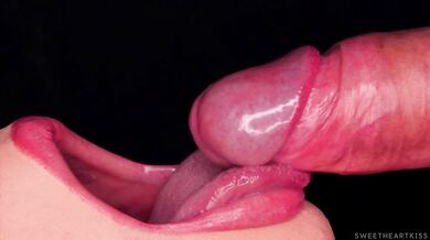 CLOSE UP: Rub your DICK on my TONGUE and CUM in MOUTH! Sensual Licking and Teasing the FRENULUM ASMR