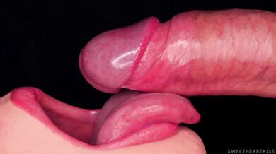 CLOSE UP: Rub your DICK on my TONGUE and CUM in MOUTH! Sensual Licking and Teasing the FRENULUM ASMR