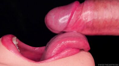 CLOSE UP: Rub your DICK on my TONGUE and CUM in MOUTH! Sensual Licking and Teasing the FRENULUM ASMR