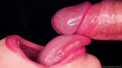 CLOSE UP: Rub your DICK on my TONGUE and CUM in MOUTH! Sensual Licking and Teasing the FRENULUM ASMR