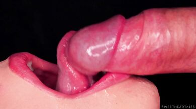CLOSE UP: Rub your DICK on my TONGUE and CUM in MOUTH! Sensual Licking and Teasing the FRENULUM ASMR